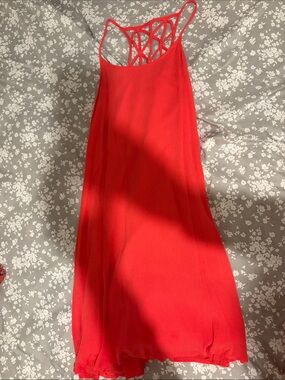 Red Strappy Sundress - Lightweight Summer Dress